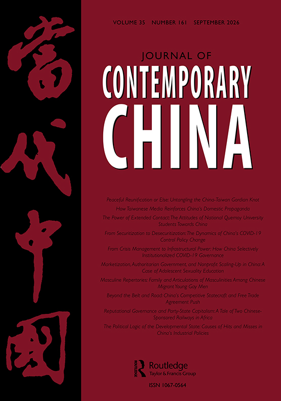 Cover einer Ausgabe des Journal of Contemporary China in schwarzer und roter Farbe