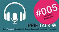Logo PRIF Talk und Schrift PRIF Talk #005 mit Sarah Brockmeier