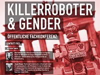 Plakat der Konferenz "Killerroboter & Gender". Foto: DFG-VK