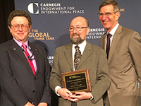 Prof. William Potter, Prof. Harald Müller und Dr. George Perkovich (von links; Foto: Carnegie Endowment for International Peace)