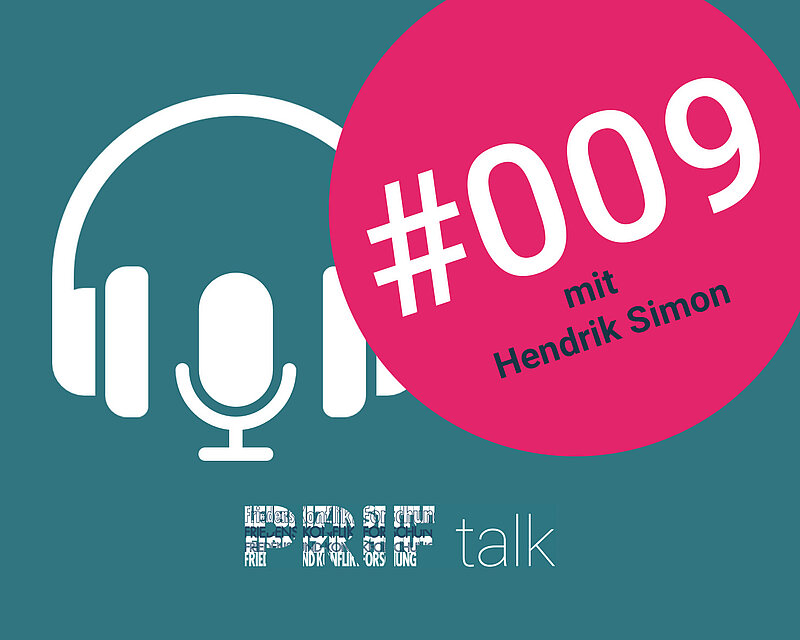 Logo PRIF talk und Text: "#009 mit Hendrik Simon"