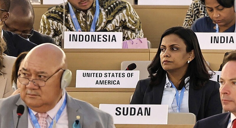 Der Platz der USA bleibt leer: Eröffnung der jährlichen World Health Assembly (WHA) am 19. Mai 2025 in Genf.